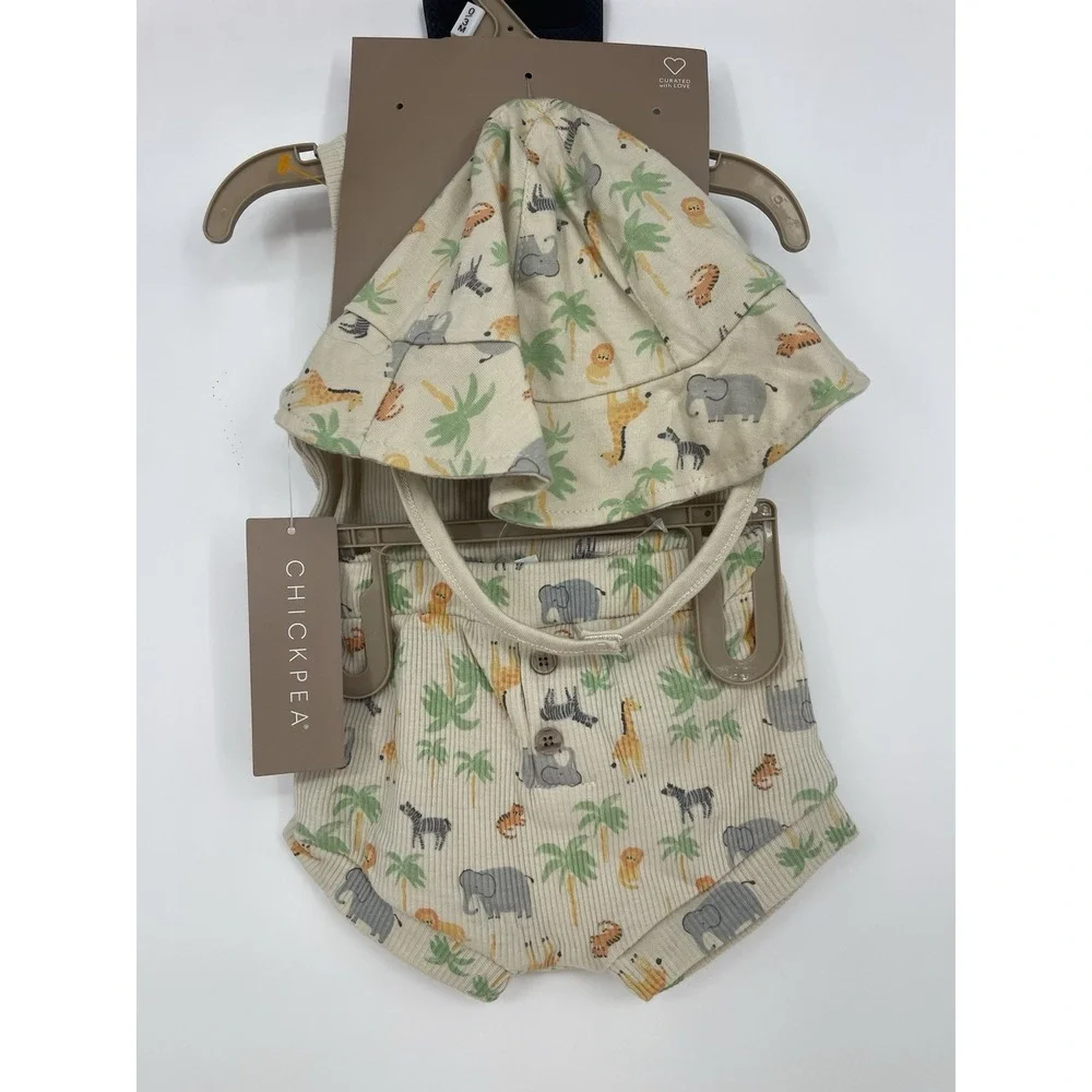 Chickpea Baby 3-pc EKO TEX Print Outfit Set‎  Size 0-3 Months Bag-4